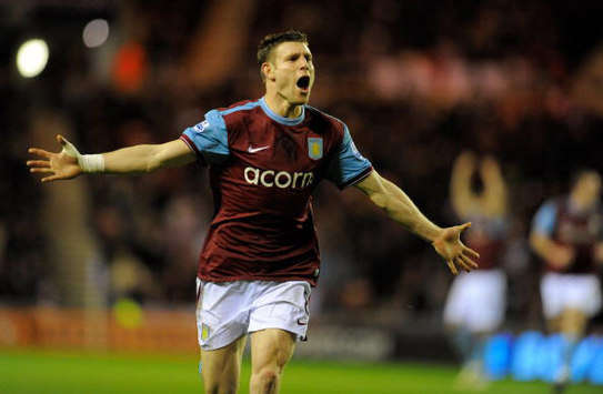 James Milner in full voice after netting in Aston Villa's win at Sunderland. (Getty Images)