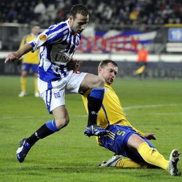 Roy Beerens and Solojovs, sc Heerenveen - FK Ventspils (foto PROSHOTS)