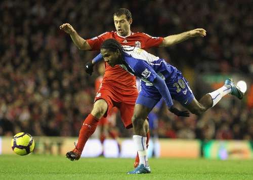 EPL: Javier Mascherano - Hugo Rodallega, Liverpool v Wigan Athletic (Getty Images)