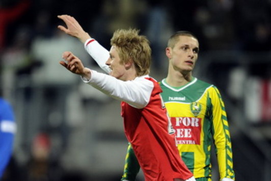 AZ Alkmaar - ADO Den Haag, Rasmus Elm after the 1-0 (foto PROSHOTS)