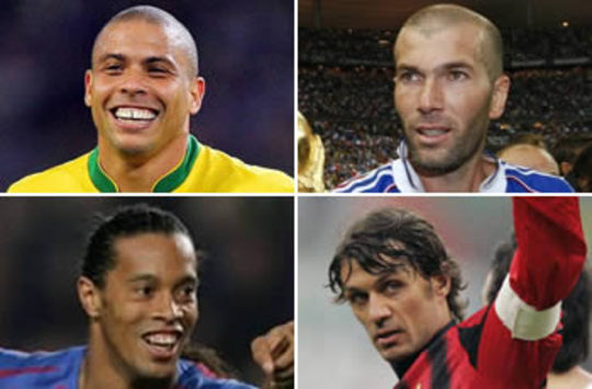 Kampf um den Titel zum Fußballer des vergangenen Jahrzehntes: Ronaldo gegen Zidane, Ronaldinho und Maldini