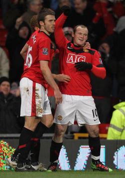 EPL: Wayne Rooney & Michael Carrick, Manchester United - Wigan Athletic (Getty Images)