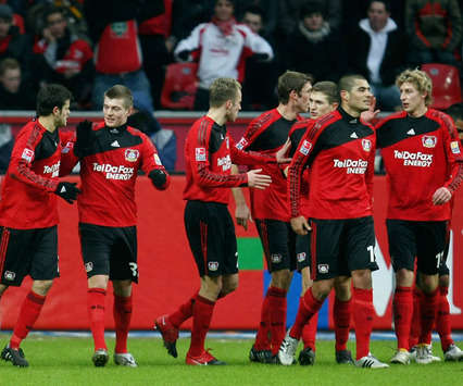 Rückrundenstart geglückt: Bayer Leverkusen feiert gegen Mainz (Getty Images/Bongarts)