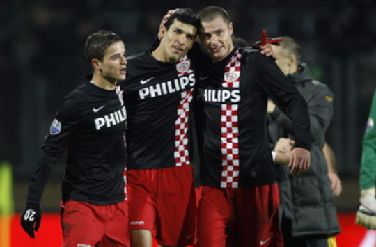 Afellay, Rodriguez and Koevermans, PSV (foto PROSHOTS)