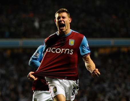 James Milner celebrates sending Aston Villa on their way to Wembley and the League Cup final (Getty Images)