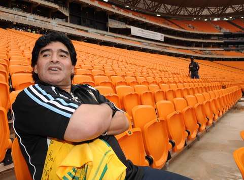 Diego Maradona at Soccer City Stadium - Johannesburg