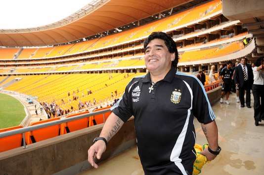 Diego Maradona at Soccer City Stadium - Johannesburg (2)