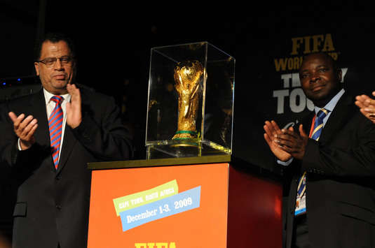 Dr Danny Jordaan and Kirsten Nemetandani