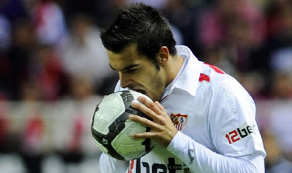 El delantero Álvaro Negredo, en acción con el Sevilla (Getty Images)