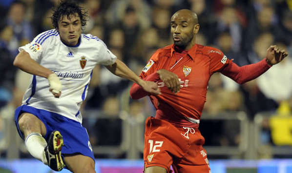 Contini, Kanoute, Zaragoza, Sevilla (Getty Images)