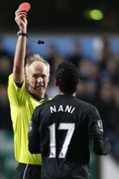 Manchester United's Nani against Aston Villa