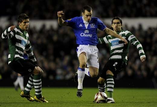 Europa League: Leon Osman - Pedro Mendes, Everton v Sporting Lisbon (Getty Images)