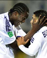 Romelu Lukaku en Mbark Boussoufa, Anderlecht, foto: Proshots