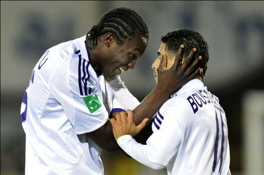 Romelu Lukaku en Mbark Boussoufa, Anderlecht, foto: Proshots