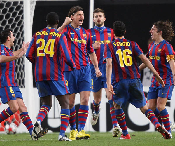 Gol d'Ibrahimovic Zlatan Ibrahimovic celebrant el gol de l'empat.