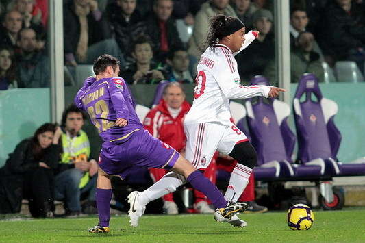 Marchionni (F), Ronaldinho (M) - Fiorentina-Milan - Serie A (Getty Images)
