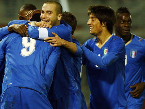 L'esultanza dell'Italia U21 contro i pari età ungheresi (Getty Images)