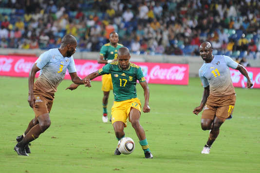 Lebogang Mokoena on the ball against Namibia - South Africa