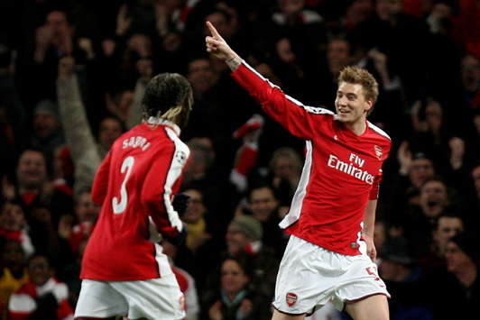 Şampiyonlar Ligi: Bacary Sagna ve Nicklas Bendtner (Arsenal) (Proshots)