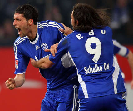 Die beiden Schalker Torschützen Kevin Kuranyi und Edu (Getty Images)