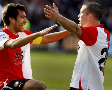 Giovanni van Bronckhorst en Ron Vlaar, Feyenoord - Heracles Almelo (1-1), PROSHOTS