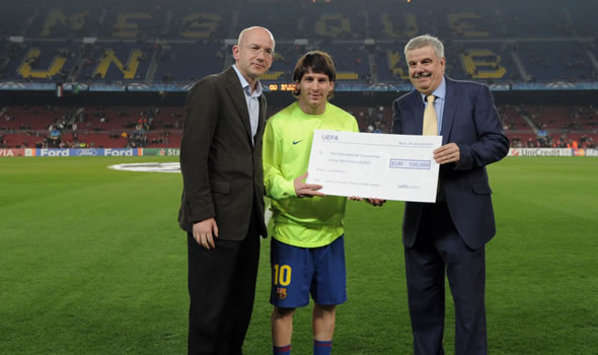 Lionel Messi; William Gaillard; Yves Daccord, UEFA, Red Cross (Getty Images)