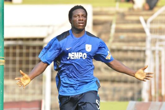 Ranti Martins with his traditional celebration after scoring