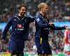 Eidur Gudjohnsen of Tottenham celebrates scoring the first goal with team mate Niko Kranjcar during the Barclays Premier League match between Stoke City and Tottenham(Getty Images) gig