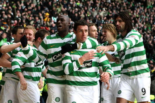 Celtic player celebrating, PROSHOTS
