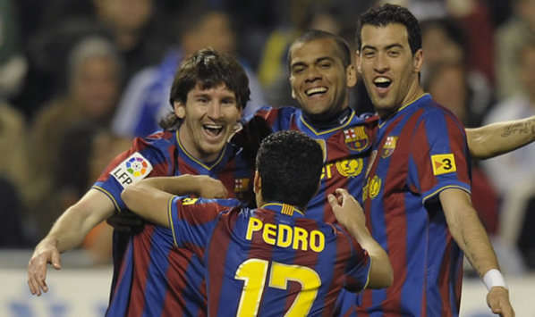 Messi, Alves, Pedro, Busquets, Zaragoza, Barcelona (Getty Images)