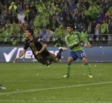 Sebastian Le Toux and Fredy Montero, Seattle Sounders vs. Philadelphia Union (Troy Zielonka, Goal.com)