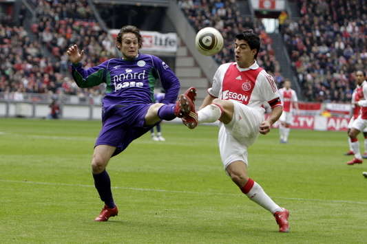 Daley Blind en Luis Suarez, Ajax - FC Groningen (PROSHOTS)