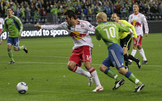 Mike Petke, New York Red Bulls; Freddie Ljungberg, Seattle Sounders FC; MLS (Troy Zielonka, Goal.com)