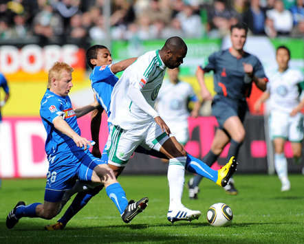 Bundesliga: VfL Wolfsburg - 1899 Hoffenheim, Grafite, Luiz Gustavo, Ibertsberger (Bongarts / Getty Images)