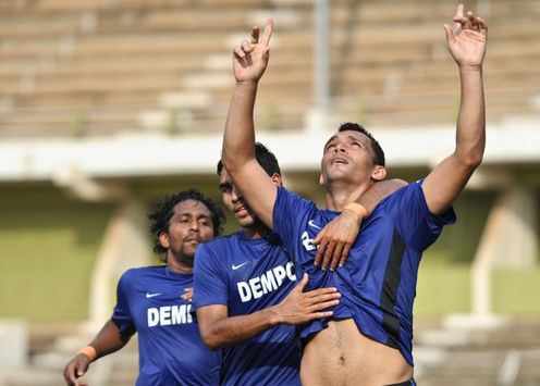 I-League:  Beto Celebrating His Goal That Leveled The Score At 1-1 Against Chirag (Mango Peel)