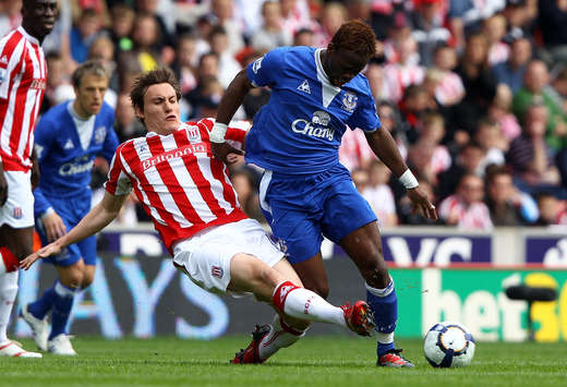 EPL,Louis Saha and Dean, Stoke City VS Everton (Getty Images)