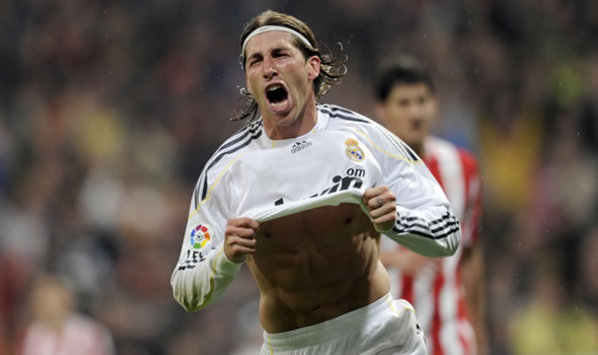 I Just Kept Madrid Alive In The Title Hunt! Sergio Ramos Celebrates After Scoring Real Madrid's Third Goal Against Bilbao (Getty Images)