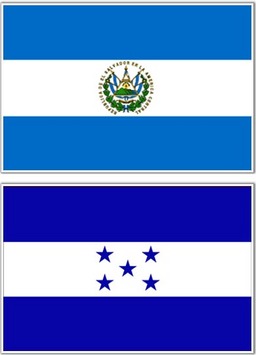 El Salvador and Honduras flags