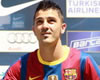 David Villa posa con sus nuevos colores en su presentación como nuevo refuerzo del Barcelona (PROSHOTS)